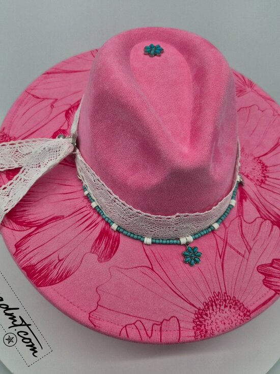 Cosmic Bloom – Custom Engraved Western Hat main image 7